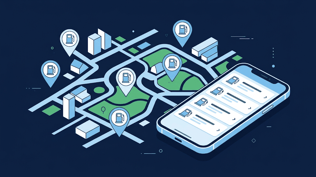 Illustration de la recherche de stations-service par code postal